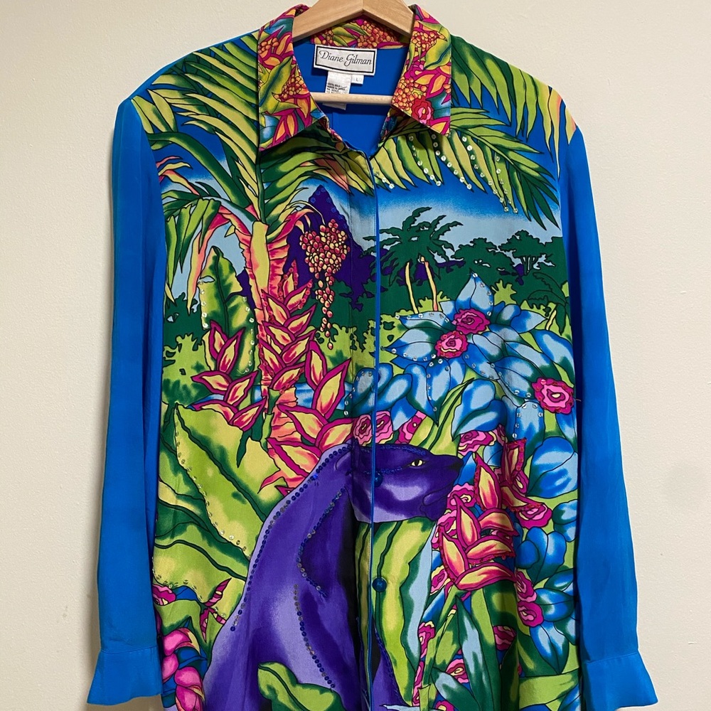 VINTAGE DIANE GILMAN SILK SHIRT